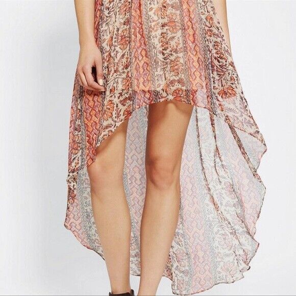 NWT-Ecote' Urban Outfitters Flowy Stretch Waist High Low Boho Hippie Skirt Large - Picture 1 of 7